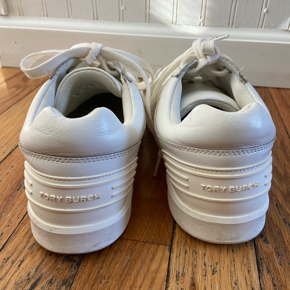 Tory Burch clover court low top white leather Sneakers 9 - Picture 6 of 10